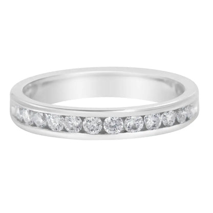 Exquisite 14k White Gold 1/2 Cttw Diamond Band Ring Elegance - 7