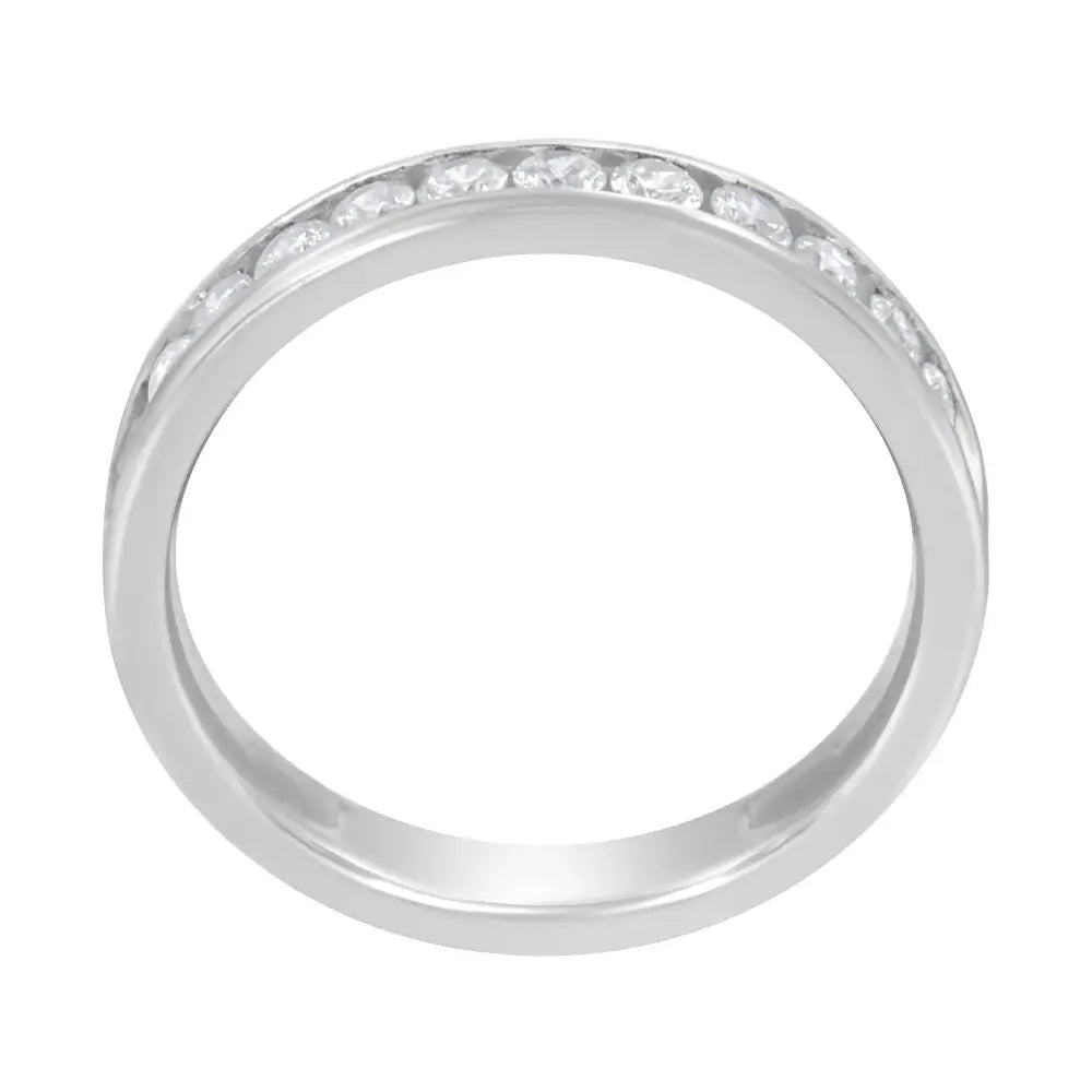 Exquisite 14k White Gold 1/2 Cttw Diamond Band Ring Elegance - 7