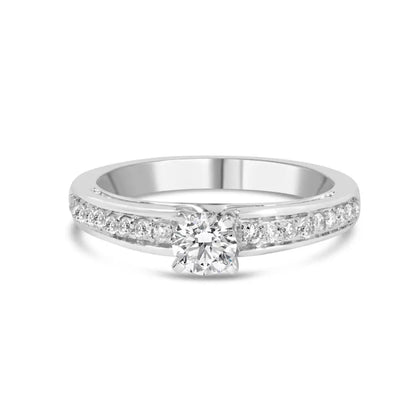 14k White Gold 1/2 Cttw Diamond Solitaire Engagement Ring (g-h Vs2-si1)