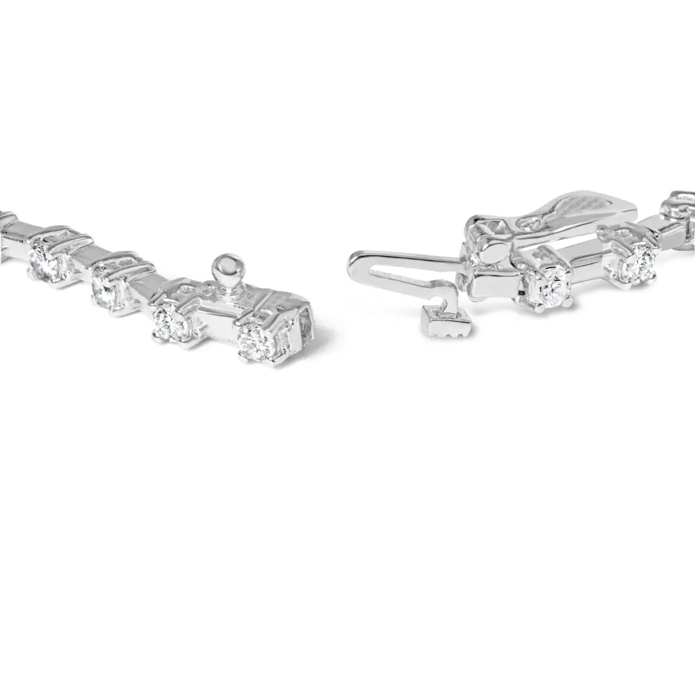 Exquisite 14k White Gold 2.00 Cttw Diamond Bar Link Tennis Bracelet