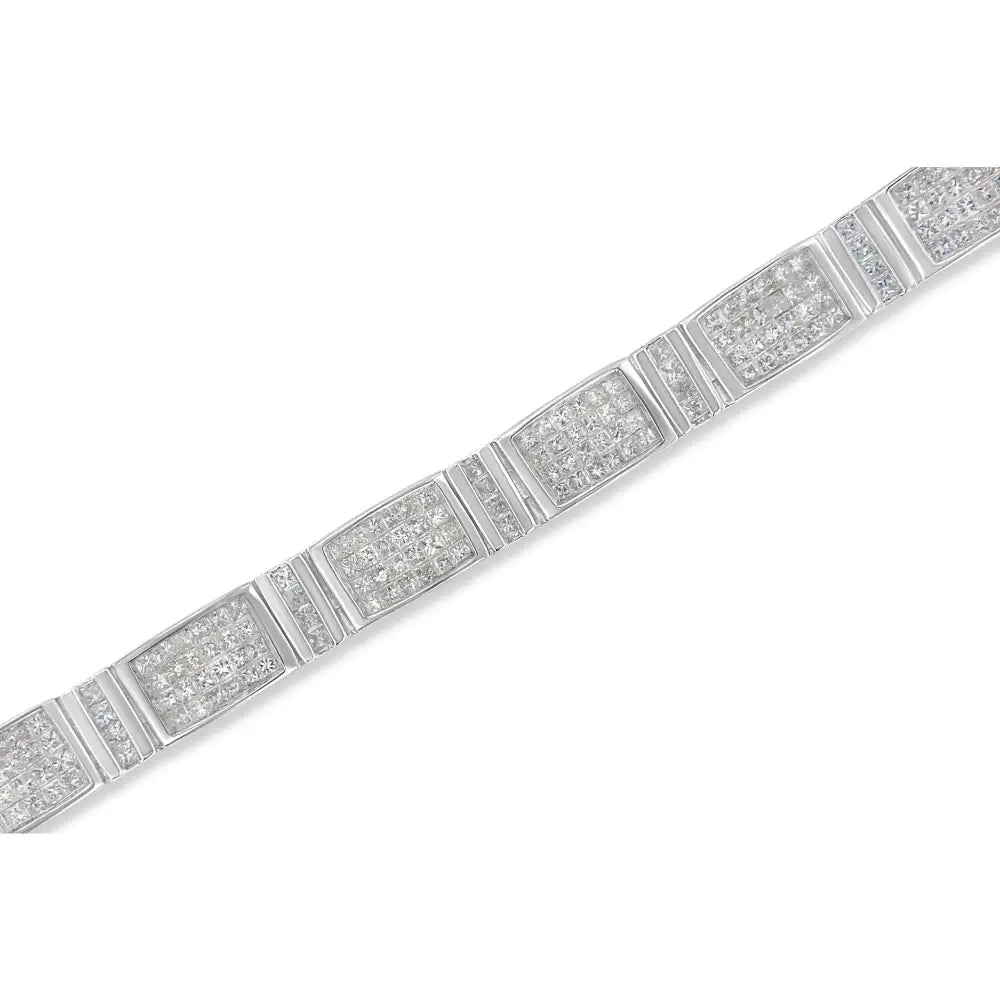 Exquisite 14k White Gold Alternating Vertical Tennis Bracelet with Cttw