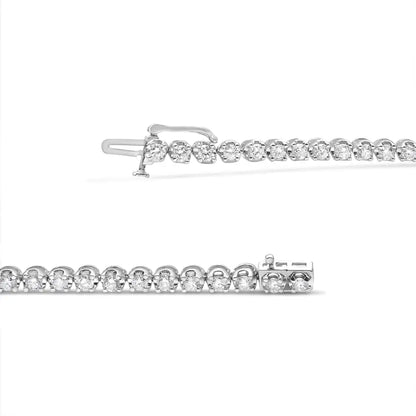 Exquisite 14k White Gold Classic Tennis Bracelet with 5.0 Cttw Diamonds