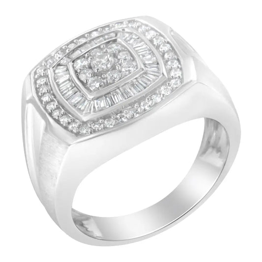 Exquisite 14k White Gold Men’s Diamond Band Ring for Timeless Elegance