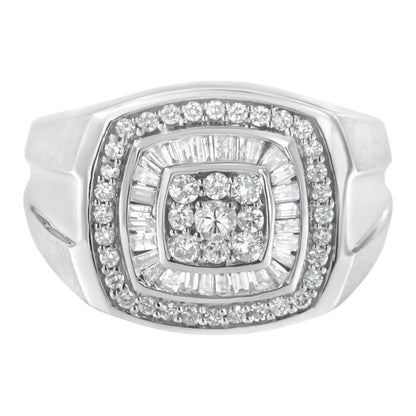 Exquisite 14k White Gold Men’s Diamond Band Ring for Timeless Elegance