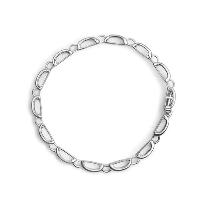 Exquisite 14k White Gold Princess-cut Diamond Link Bracelet