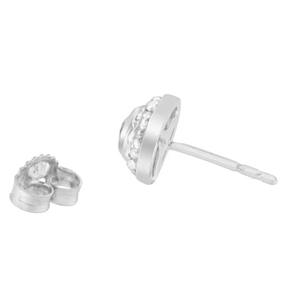 Exquisite 14k White Gold Round Cut Diamond Earrings Crafted to Dazzle