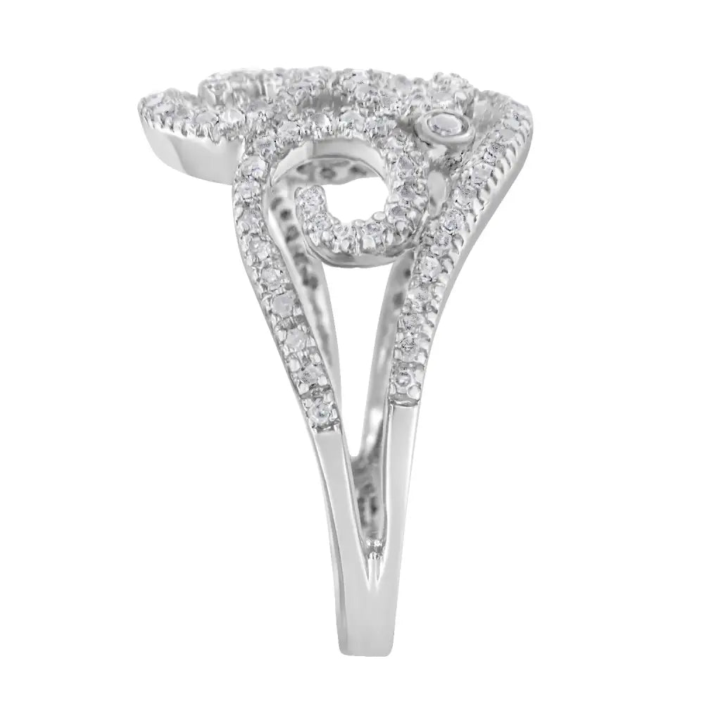 Exquisite 14k White Gold Round Diamond Cluster Ring for Timeless Elegance - 7