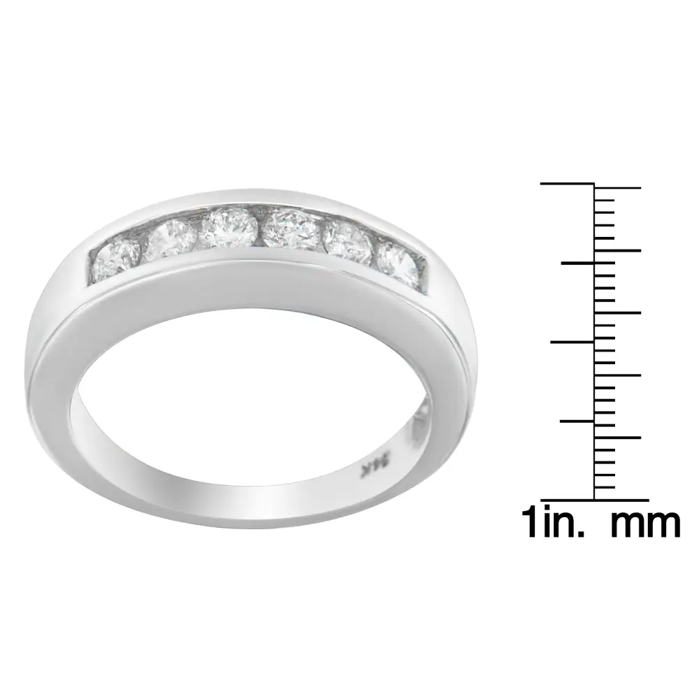 Exquisite 14k White Gold Tdw Diamond Channel Band Ring - Rings/fashion/band