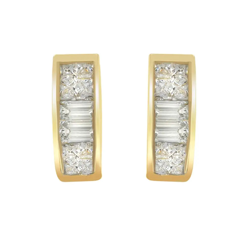 Exquisite 14k Yellow Gold 1/4ct Tdw Si1-si2 Diamond Earrings