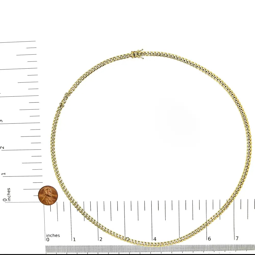 Exquisite 14k Yellow Gold 4.5mm Miami Cuban Chain Necklace for All - Yellow