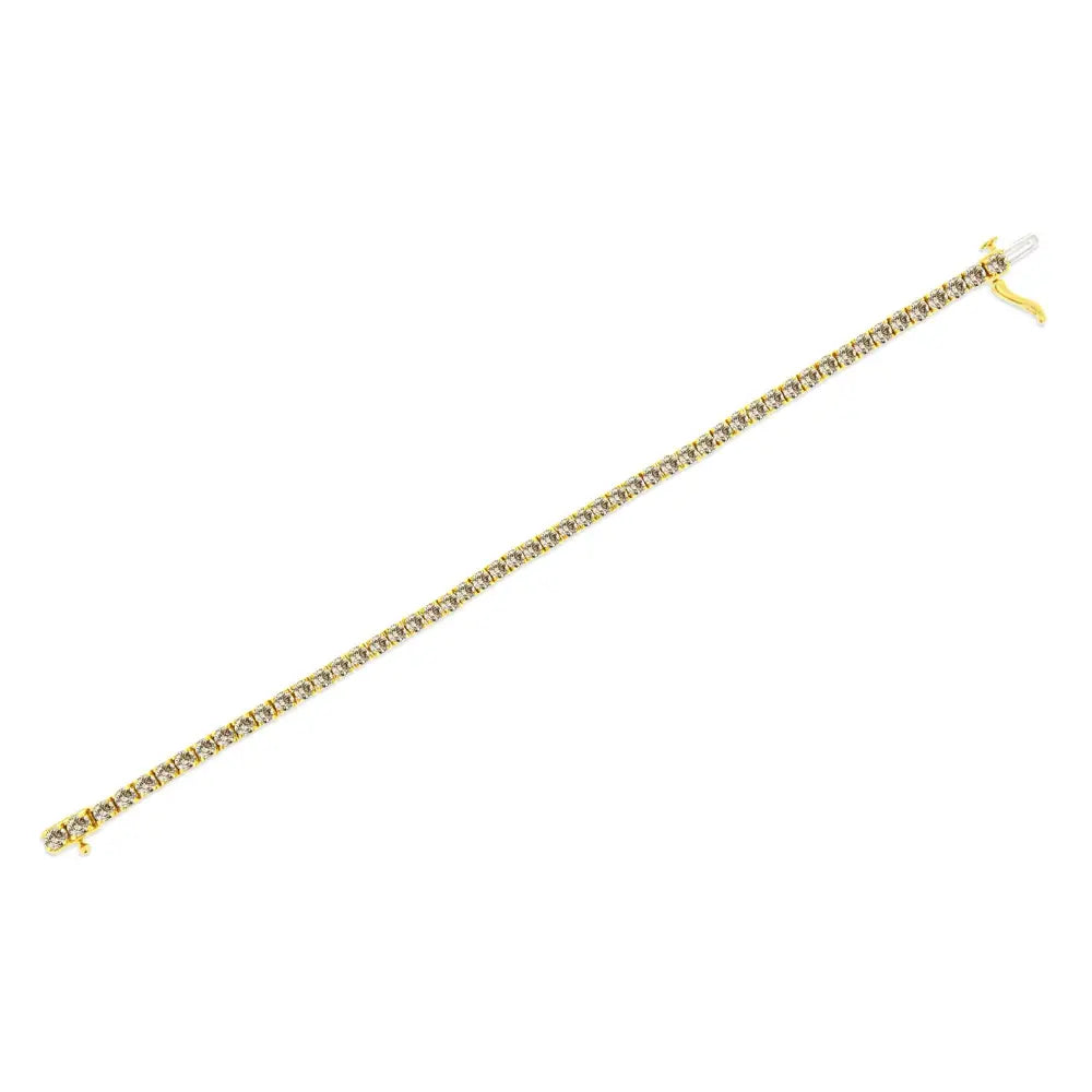 Exquisite 14k Yellow Gold Cttw Diamond Classic Tennis Bracelet