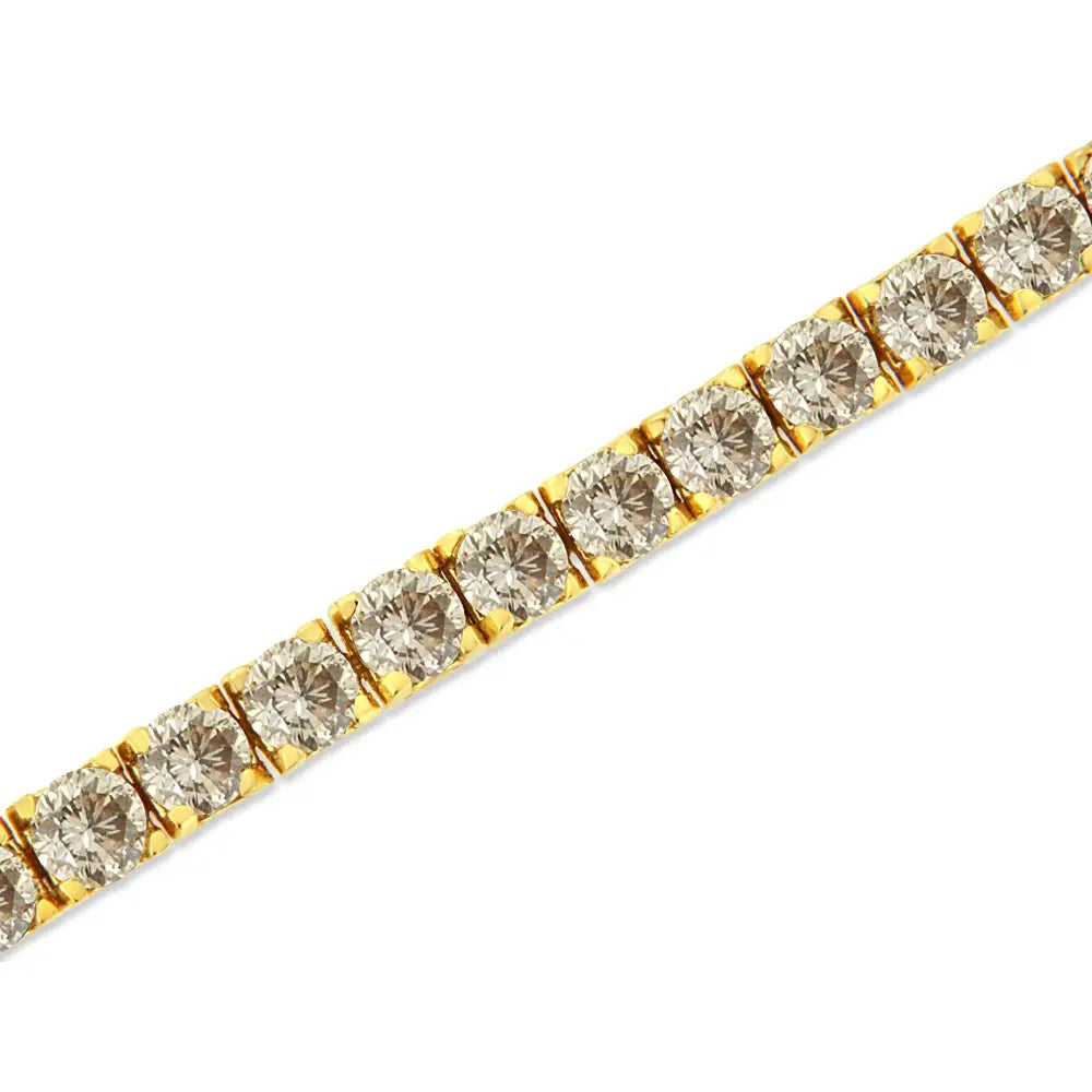 Exquisite 14k Yellow Gold Cttw Diamond Classic Tennis Bracelet