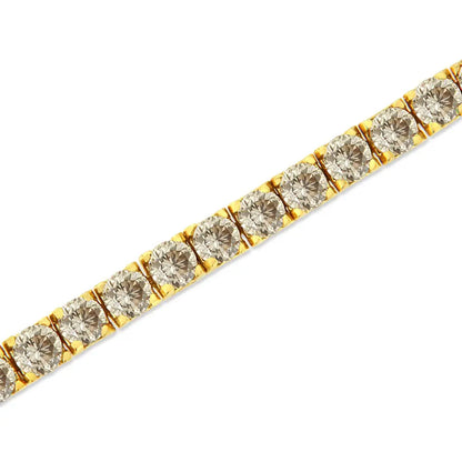 Exquisite 14k Yellow Gold Cttw Diamond Classic Tennis Bracelet