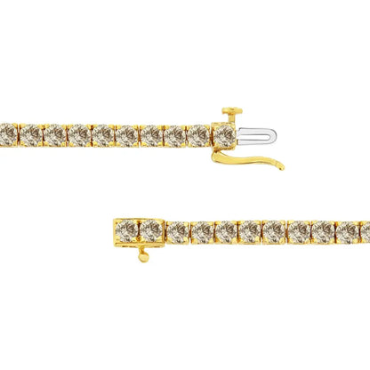 Exquisite 14k Yellow Gold Cttw Diamond Classic Tennis Bracelet