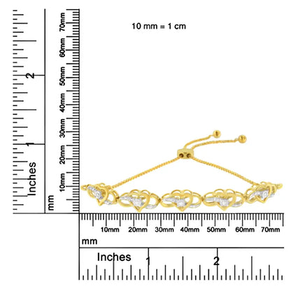 Exquisite 14k Yellow Gold Cttw Diamond Infinity Bolo Bracelet