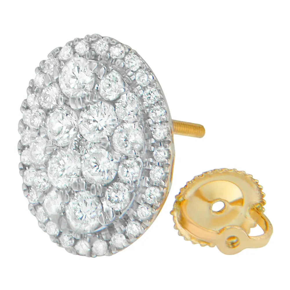 Exquisite 14k Yellow Gold Cttw Round Cut Diamond Earrings - Earrings/earrings/