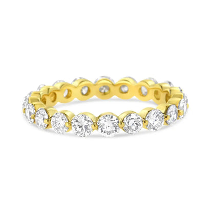 Exquisite 14k Yellow Gold Diamond Eternity Band Ring with Prong Set Diamonds