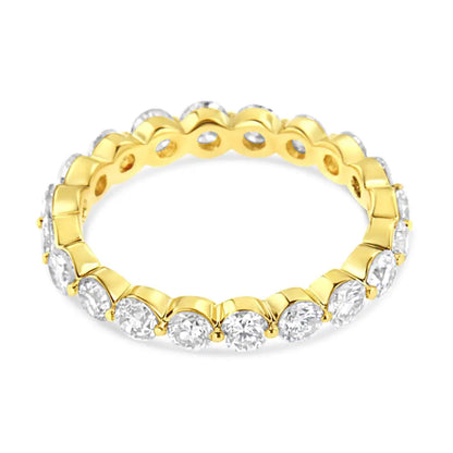 Exquisite 14k Yellow Gold Diamond Eternity Band Ring with Prong Set Diamonds