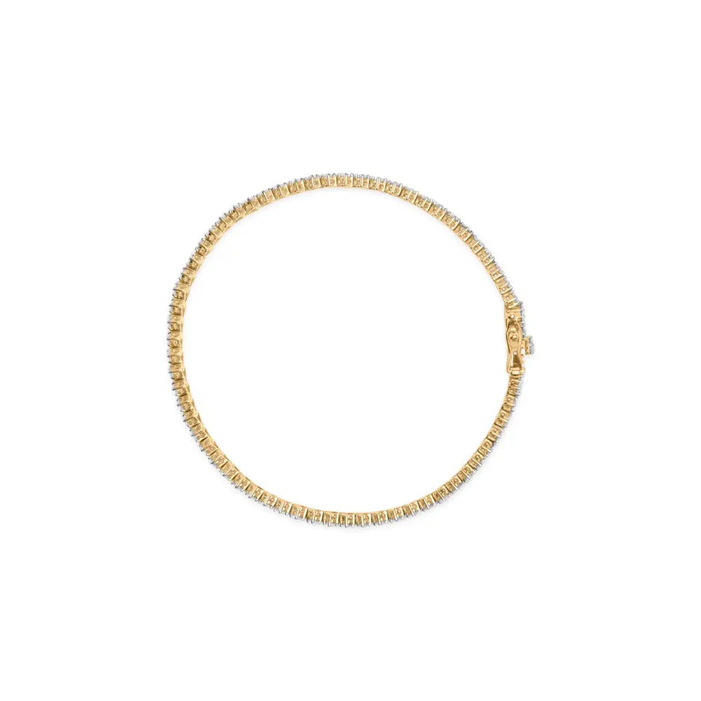 Exquisite 14k Yellow Gold Diamond Trio Cluster Link Bracelet