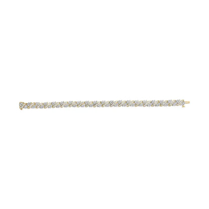 Exquisite 14k Yellow Gold Diamond Woven Composite Cluster Bracelet