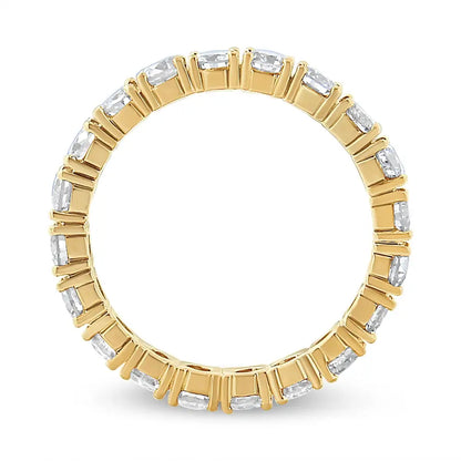 Exquisite 14k Yellow Gold Shared Prong Set Round Cut Diamond Eternity Band