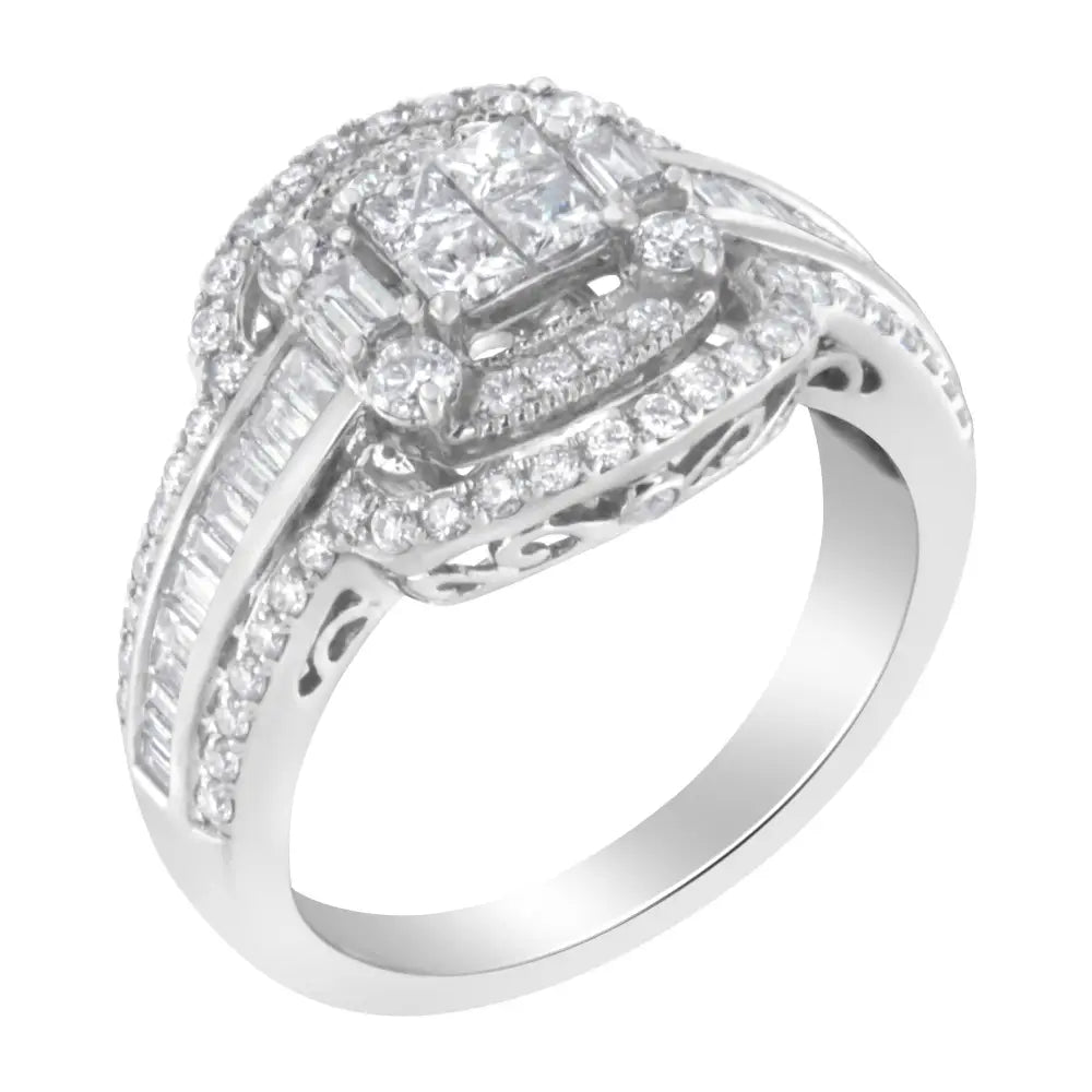 Exquisite 14kt White Gold Diamond Cocktail Ring Sparkles in Elegance - 7