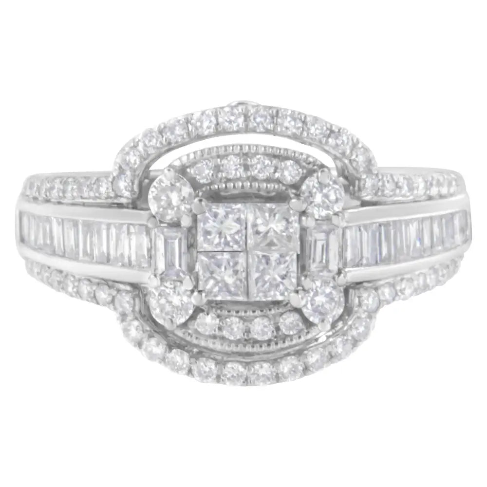 Exquisite 14kt White Gold Diamond Cocktail Ring Sparkles in Elegance - 7