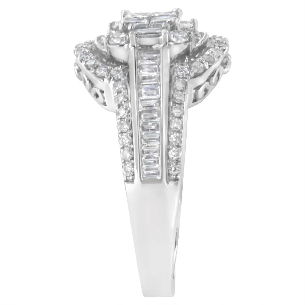 Exquisite 14kt White Gold Diamond Cocktail Ring Sparkles in Elegance - 7