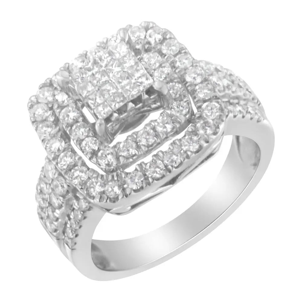 Exquisite 14kt White Gold Diamond Cocktail Ring with Stunning Brilliance