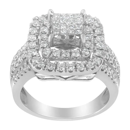 Exquisite 14kt White Gold Diamond Cocktail Ring with Stunning Brilliance