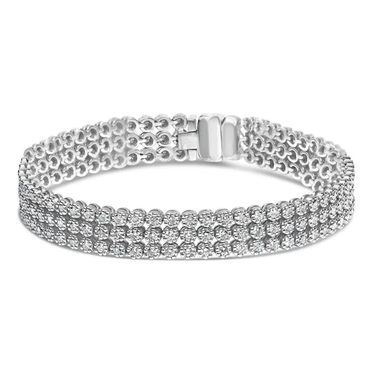 Exquisite 18k White Gold 5.00 Cttw Natural Diamond Tennis Bracelet