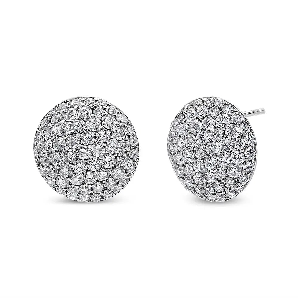 Exquisite 18k White Gold Cttw Shared Prong Diamond Cluster Earrings