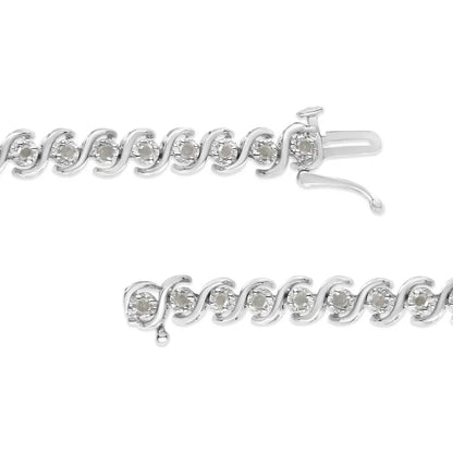 Exquisite 7 Inch Tennis Bracelet with Round Miracle-set Diamonds