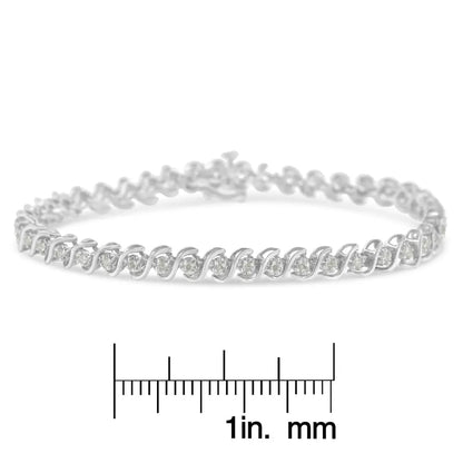 Exquisite 7 Inch Tennis Bracelet with Round Miracle-set Diamonds