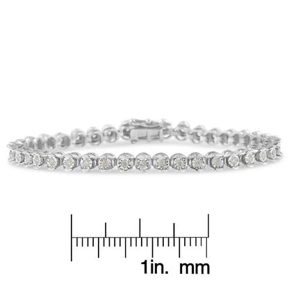 Exquisite.925 Sterling Silver 1.0 Cttw Diamond Miracle-set Bracelet