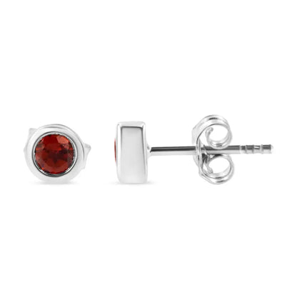 Exquisite.925 Sterling Silver Gemstone Solitaire Stud Earrings