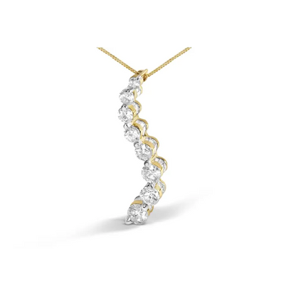 Exquisite Ags Certified 14k Yellow Gold 3.0 Cttw Baguette Necklace - Yellow