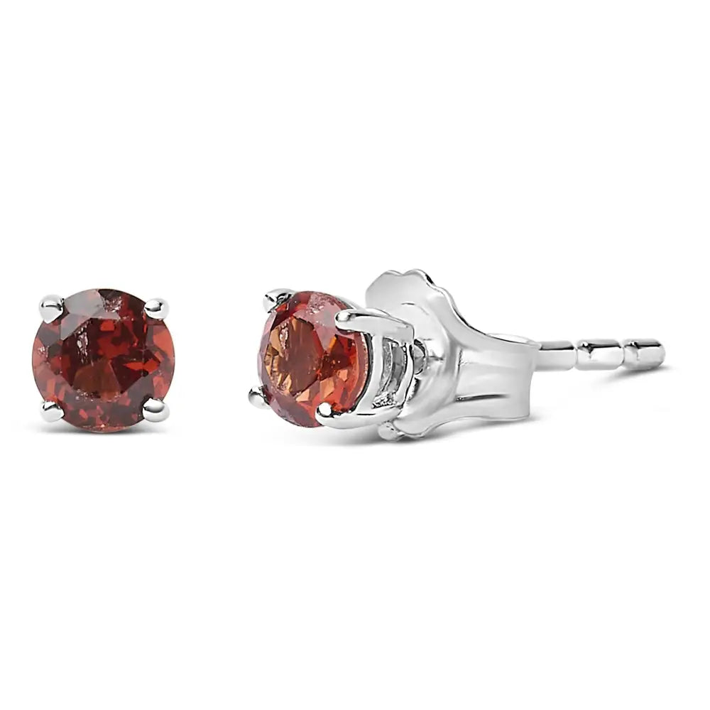 Exquisite Created Birthstone Solitaire Stud Earrings in Sterling Silver