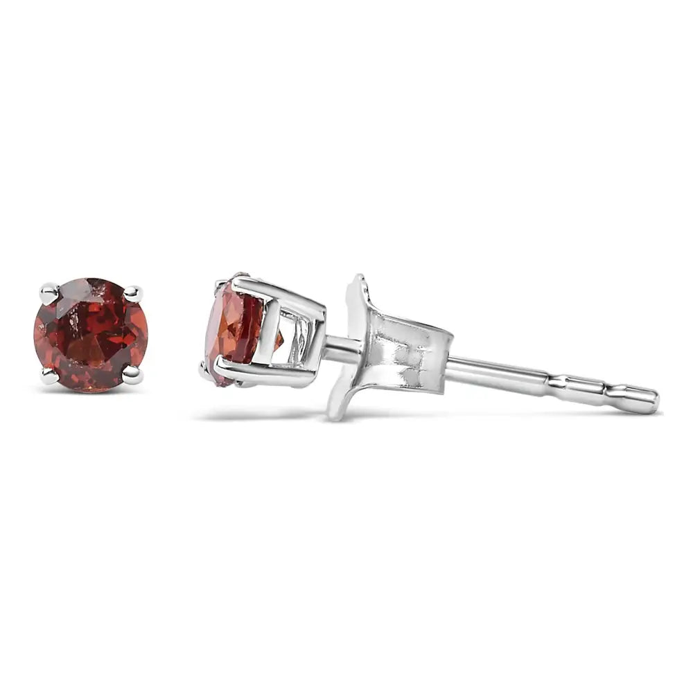 Exquisite Created Birthstone Solitaire Stud Earrings in Sterling Silver