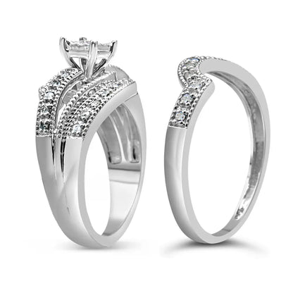 Exquisite Crisscross Engagement Ring with.33 Cttw Round Diamond Beauty