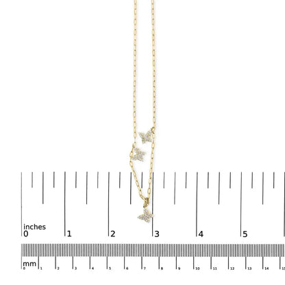 Exquisite Cttw Diamond Butterfly Station Paperclip Necklace in 14kt Gold