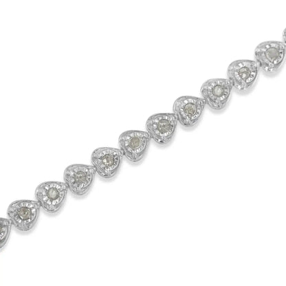 Exquisite Cttw Miracle Set Diamond Heart-link 7 Tennis Bracelet