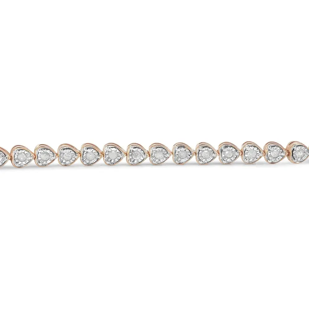 Exquisite Cttw Miracle Set Diamond Heart-link 7 Tennis Bracelet