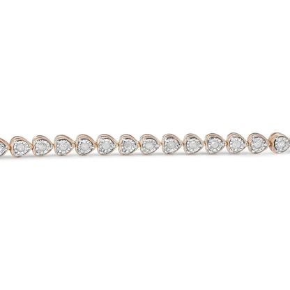 Exquisite Cttw Miracle Set Diamond Heart-link 7 Tennis Bracelet