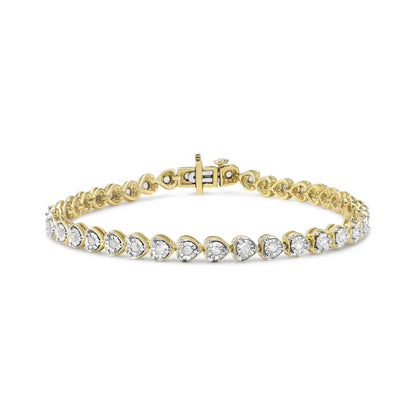 Exquisite Cttw Miracle Set Diamond Heart-link 7 Tennis Bracelet