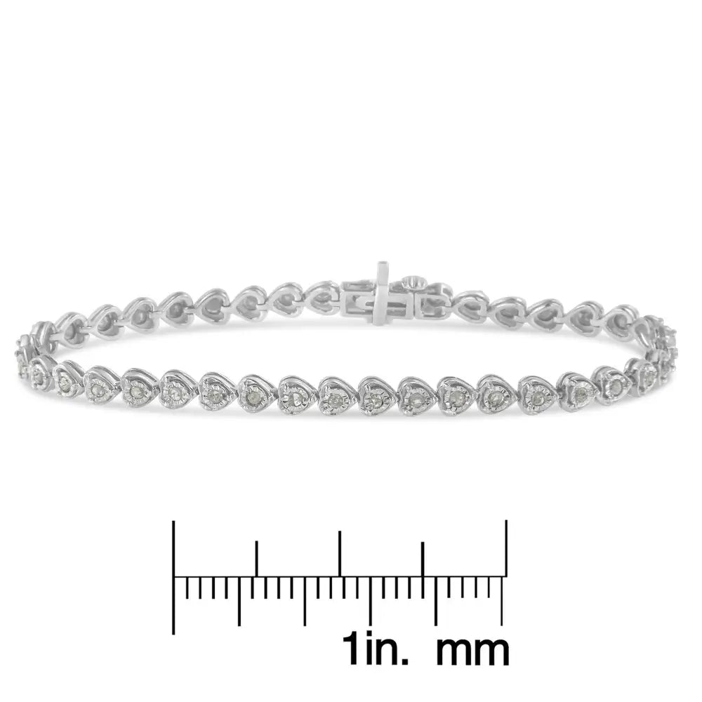 Exquisite Cttw Miracle Set Diamond Heart-link 7 Tennis Bracelet