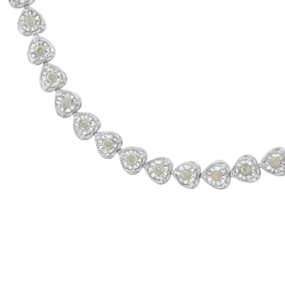 Exquisite Cttw Miracle Set Diamond Heart-link 7 Tennis Bracelet