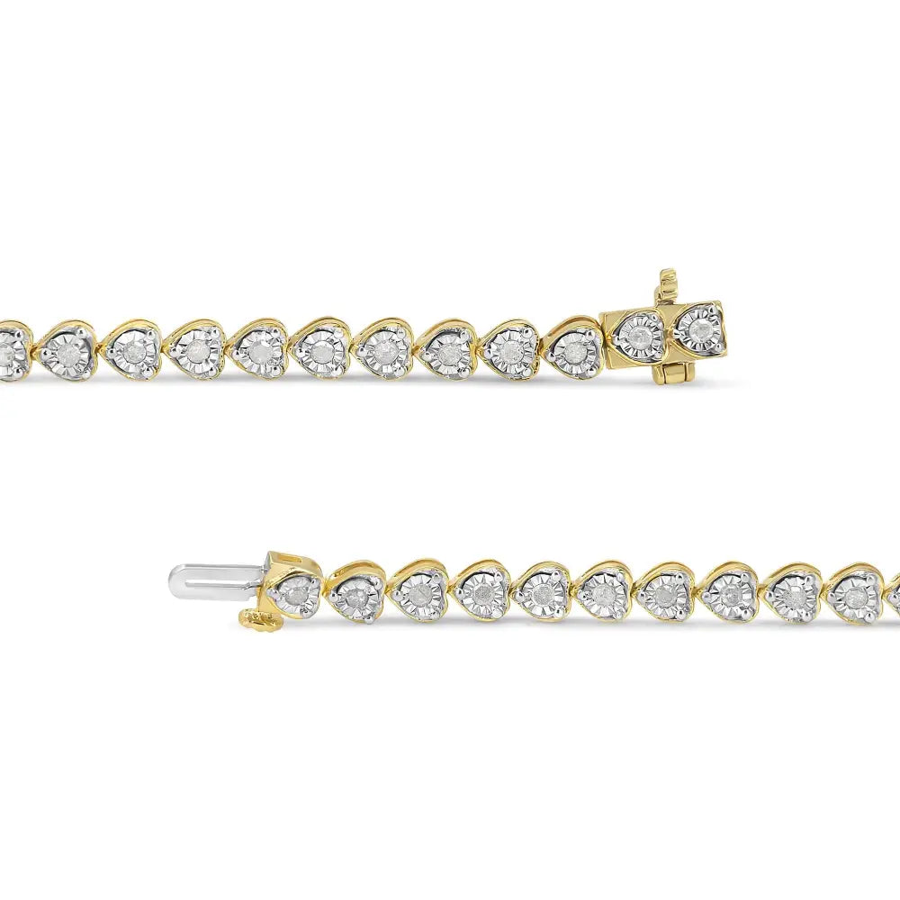 Exquisite Cttw Miracle Set Diamond Heart-link 7 Tennis Bracelet