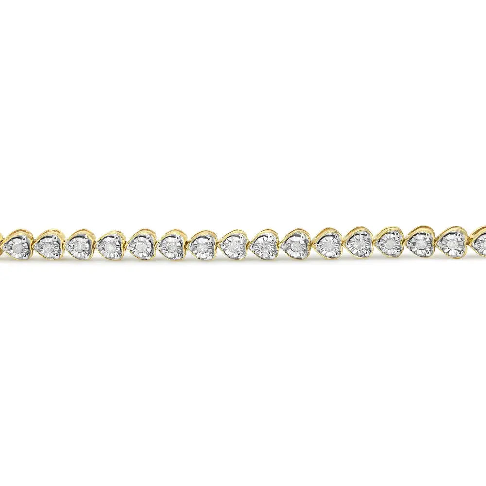 Exquisite Cttw Miracle Set Diamond Heart-link 7 Tennis Bracelet