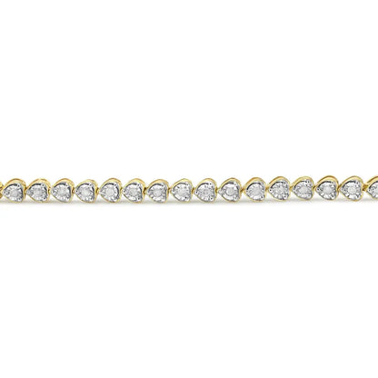 Exquisite Cttw Miracle Set Diamond Heart-link 7 Tennis Bracelet